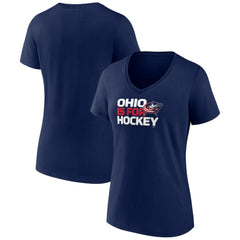 Columbus Blue Jackets Women's Active Edge V-Neck T-Shirt - Navy T-shirts