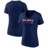 Columbus Blue Jackets Women's Primary Play V-Neck T-Shirt - Navy T-shirts