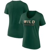 Minnesota Wild Women's Primary Play V-Neck T-Shirt - Green T-shirts