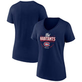 Montreal Canadiens Women's Active Edge V-Neck T-Shirt - Navy T-shirts