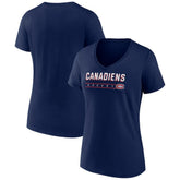 Montreal Canadiens Women's Primary Play V-Neck T-Shirt - Navy T-shirts