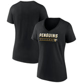 Pittsburgh Penguins Women's Primary Play V-Neck T-Shirt - Black T-shirts