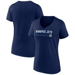 Winnipeg Jets Women's Primary Play V-Neck T-Shirt - Navy T-shirts