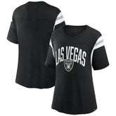 Las Vegas Raiders Women's Earned Stripes T-Shirt - Black on sale