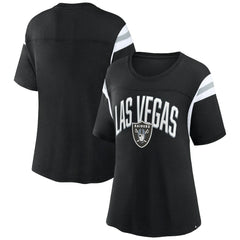 Las Vegas Raiders Women's Earned Stripes T-Shirt - Black on sale
