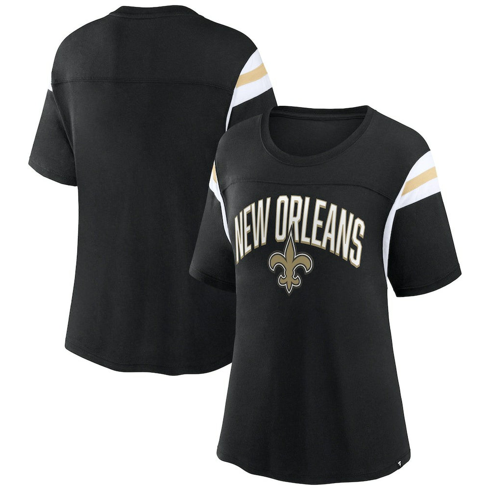 New Orleans Saints Women's Earned Stripes T-Shirt - Black online