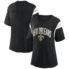 New Orleans Saints Women's Earned Stripes T-Shirt - Black online