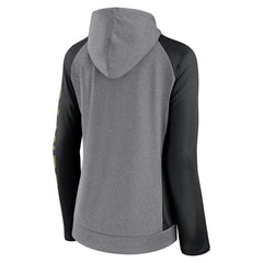 New Orleans Saints Women's Blind Side Lightweight Full-Zip Hoodie - Heather Gray/College Black for sale