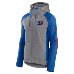 New York Giants Women's Blind Side Lightweight Full-Zip Hoodie - Heather Gray/College Royal sale