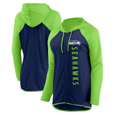 Seattle Seahawks Women's Forever Fan Full-Zip Hoodie - College Navy/Neon Green outlet