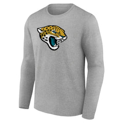 Jacksonville Jaguars Primary Team Logo Long Sleeve T-Shirt - Heather Gray for sale