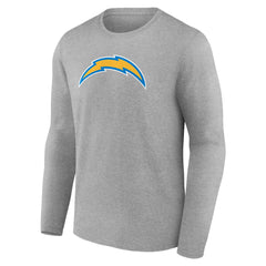Los Angeles Chargers Primary Team Logo Long Sleeve T-Shirt - Heather Gray on sale