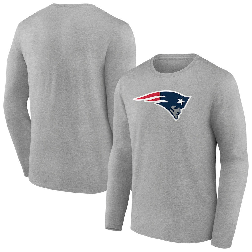 New England Patriots Primary Team Logo Long Sleeve T-Shirt - Heather Gray discount
