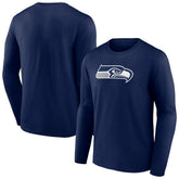 Seattle Seahawks Primary Team Logo Long Sleeve T-Shirt - College Navy for sale