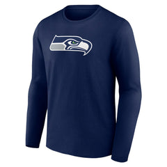 Seattle Seahawks Primary Team Logo Long Sleeve T-Shirt - College Navy for sale