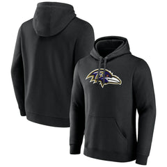 Baltimore Ravens Primary Team Logo Fitted Pullover Hoodie - Black cheap