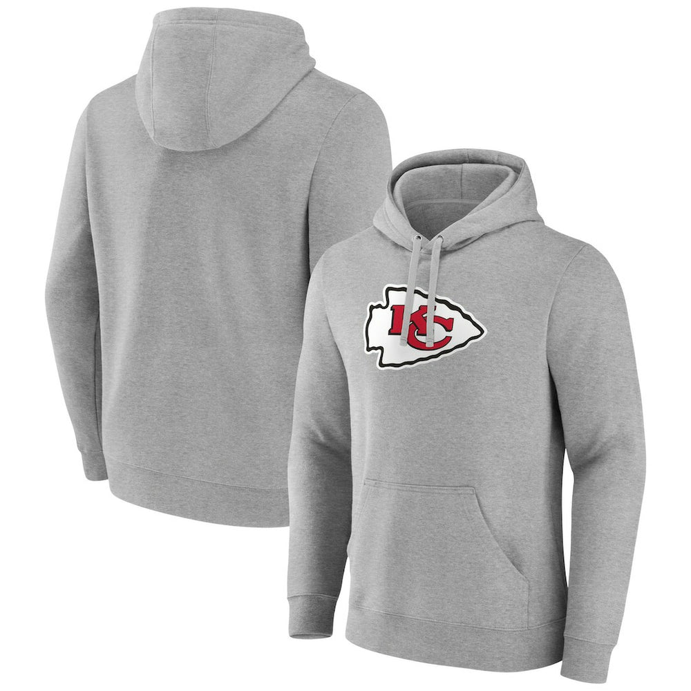 Kansas City Chiefs Primary Team Logo Fitted Pullover Hoodie - Heather Gray outlet