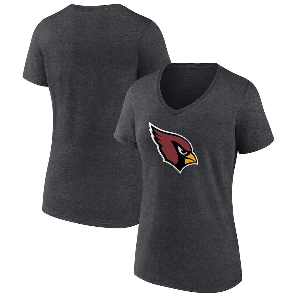 Arizona Cardinals Women's Primary Logo V-Neck T-Shirt - Charcoal on sale
