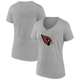 Arizona Cardinals Women's Primary Logo V-Neck T-Shirt - Heather Gray discount