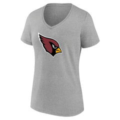Arizona Cardinals Women's Primary Logo V-Neck T-Shirt - Heather Gray discount