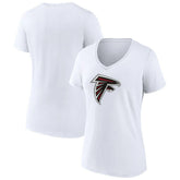 Atlanta Falcons Women's Primary Team Logo V-Neck T-Shirt - White on sale