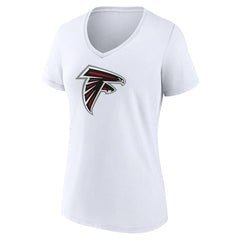 Atlanta Falcons Women's Primary Team Logo V-Neck T-Shirt - White on sale