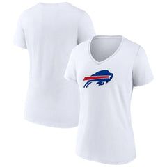 Buffalo Bills Women's Primary Team Logo V-Neck T-Shirt - White on sale