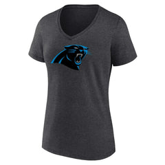 Carolina Panthers Women's Primary Team Logo V-Neck T-Shirt - Charcoal for sale