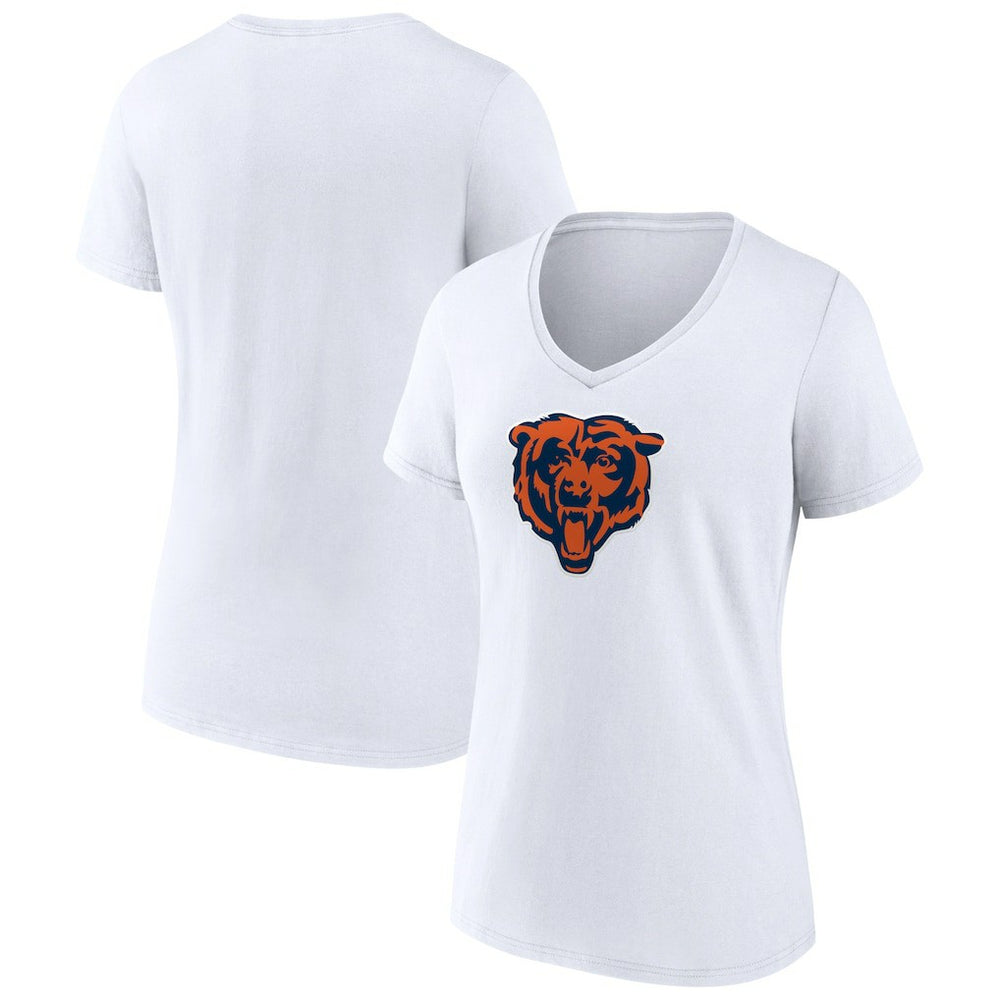 Chicago Bears Women's Primary Team Logo V-Neck T-Shirt - White for sale