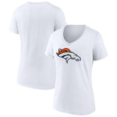 Denver Broncos Women's Primary Team Logo V-Neck T-Shirt - White cheap
