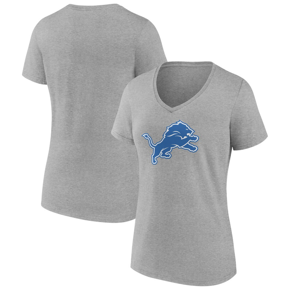Detroit Lions Women's Primary Team Logo V-Neck T-Shirt - Heather Gray online