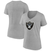 Las Vegas Raiders Women's Primary Team Logo V-Neck T-Shirt - Heather Gray cheap