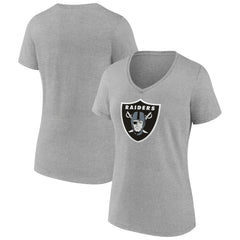 Las Vegas Raiders Women's Primary Team Logo V-Neck T-Shirt - Heather Gray cheap