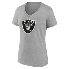 Las Vegas Raiders Women's Primary Team Logo V-Neck T-Shirt - Heather Gray cheap