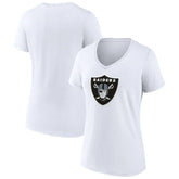 Las Vegas Raiders Women's Primary Team Logo V-Neck T-Shirt - White on sale