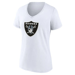 Las Vegas Raiders Women's Primary Team Logo V-Neck T-Shirt - White on sale