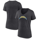 Los Angeles Chargers Women's Primary Team Logo V-Neck T-Shirt - Charcoal online