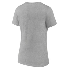 New England Patriots Women's Primary Team Logo V-Neck T-Shirt - Heather Gray for sale