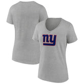 New York Giants Women's Primary Team Logo V-Neck T-Shirt - Heather Gray for sale