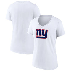 New York Giants Women's Primary Team Logo V-Neck T-Shirt - White discount