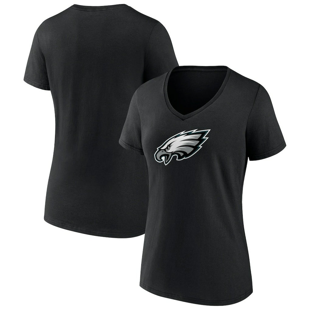 Philadelphia Eagles Women's Primary Team Logo V-Neck T-Shirt - Black cheap