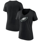Philadelphia Eagles Women's Primary Team Logo V-Neck T-Shirt - Black cheap
