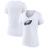 Philadelphia Eagles Women's Primary Team Logo V-Neck T-Shirt - White discount