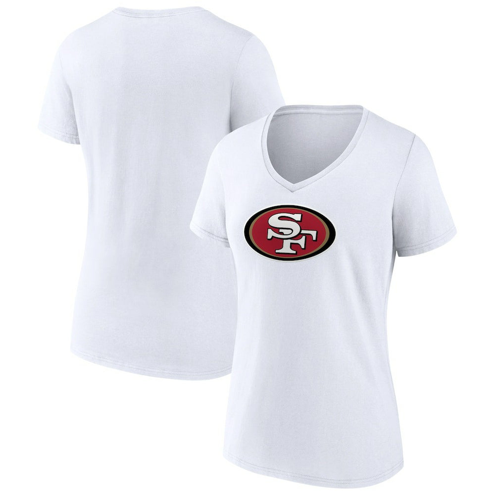 San Francisco 49ers Women's Primary Team Logo V-Neck T-Shirt - White sale