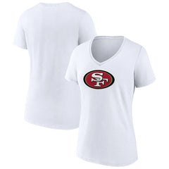 San Francisco 49ers Women's Primary Team Logo V-Neck T-Shirt - White sale