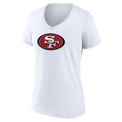 San Francisco 49ers Women's Primary Team Logo V-Neck T-Shirt - White sale