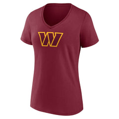 Washington Commanders Women's Primary Team Logo V-Neck T-Shirt - Burgundy outlet