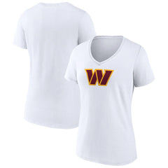 Washington Commanders Women's Primary Team Logo V-Neck T-Shirt - White outlet