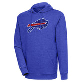 Buffalo Bills Antigua Action Chenille Pullover Hoodie - Heathered Royal on sale