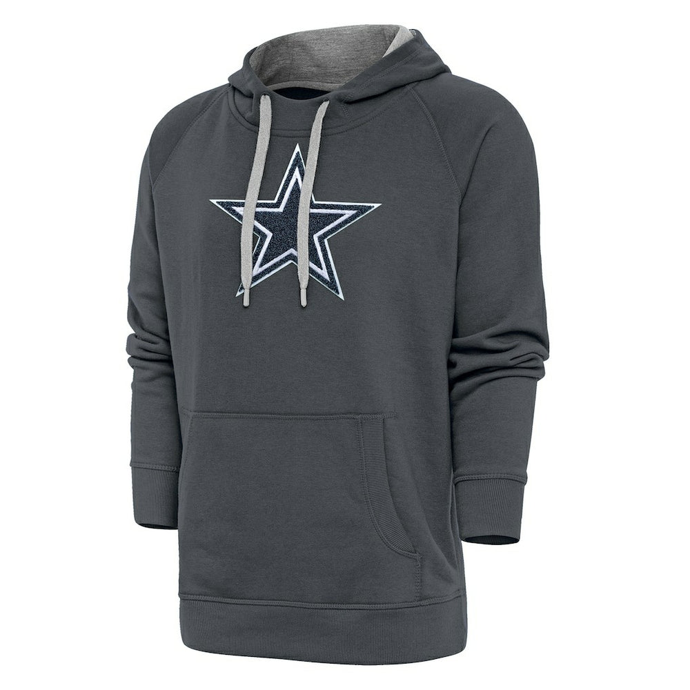 Dallas Cowboys Antigua Victory Chenille Pullover Hoodie - Charcoal cheap